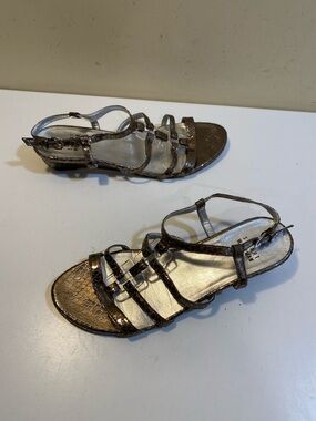 STUART WEITZMAN Metallic  Strappy Women's Sandals Sz 7.5
